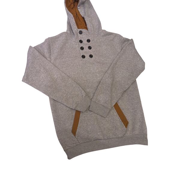 SPOP Tops - SPOP Hoodie Sweatshirt Womens XXL Pullover Buttons Gray Brown Athleisure Urban